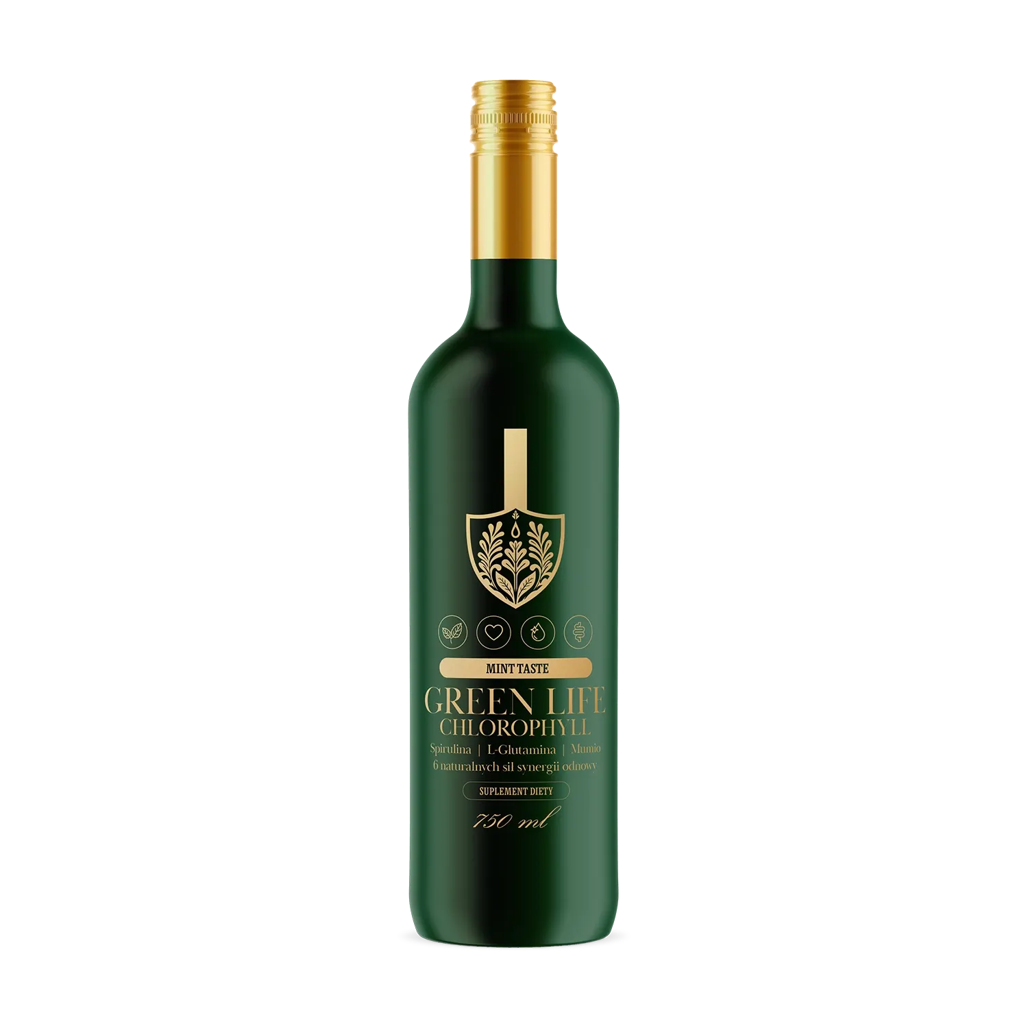 Butelka Green Life Chlorofil — szklane opakowanie 750 ml